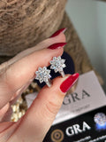 Brinco Argola Flower Moissanite
