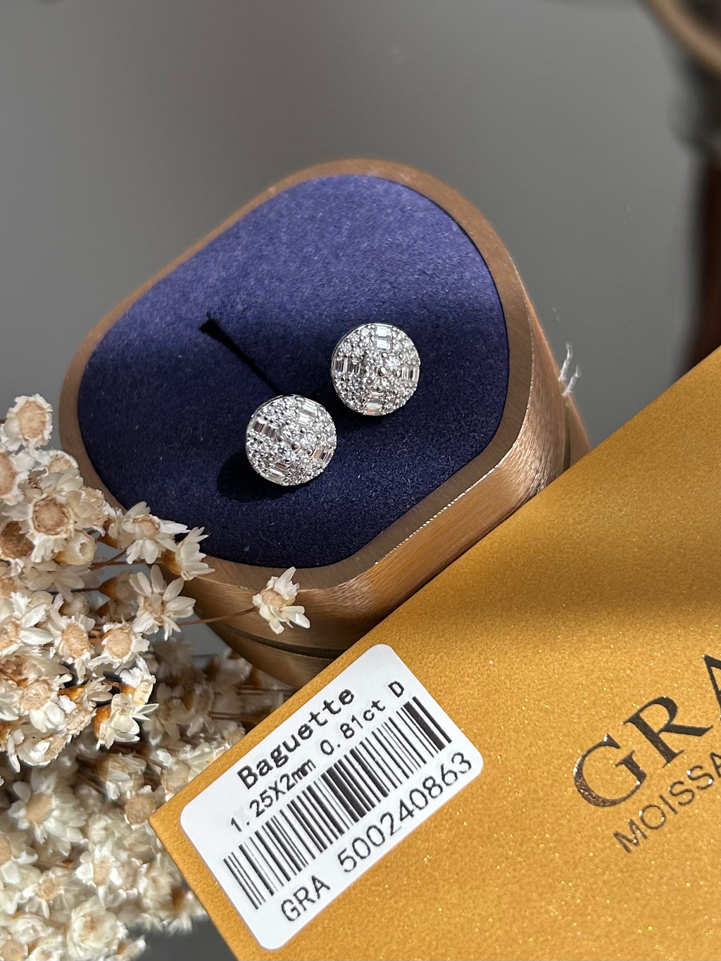 Brinco Pizza Baguete Moissanite 0,81CT