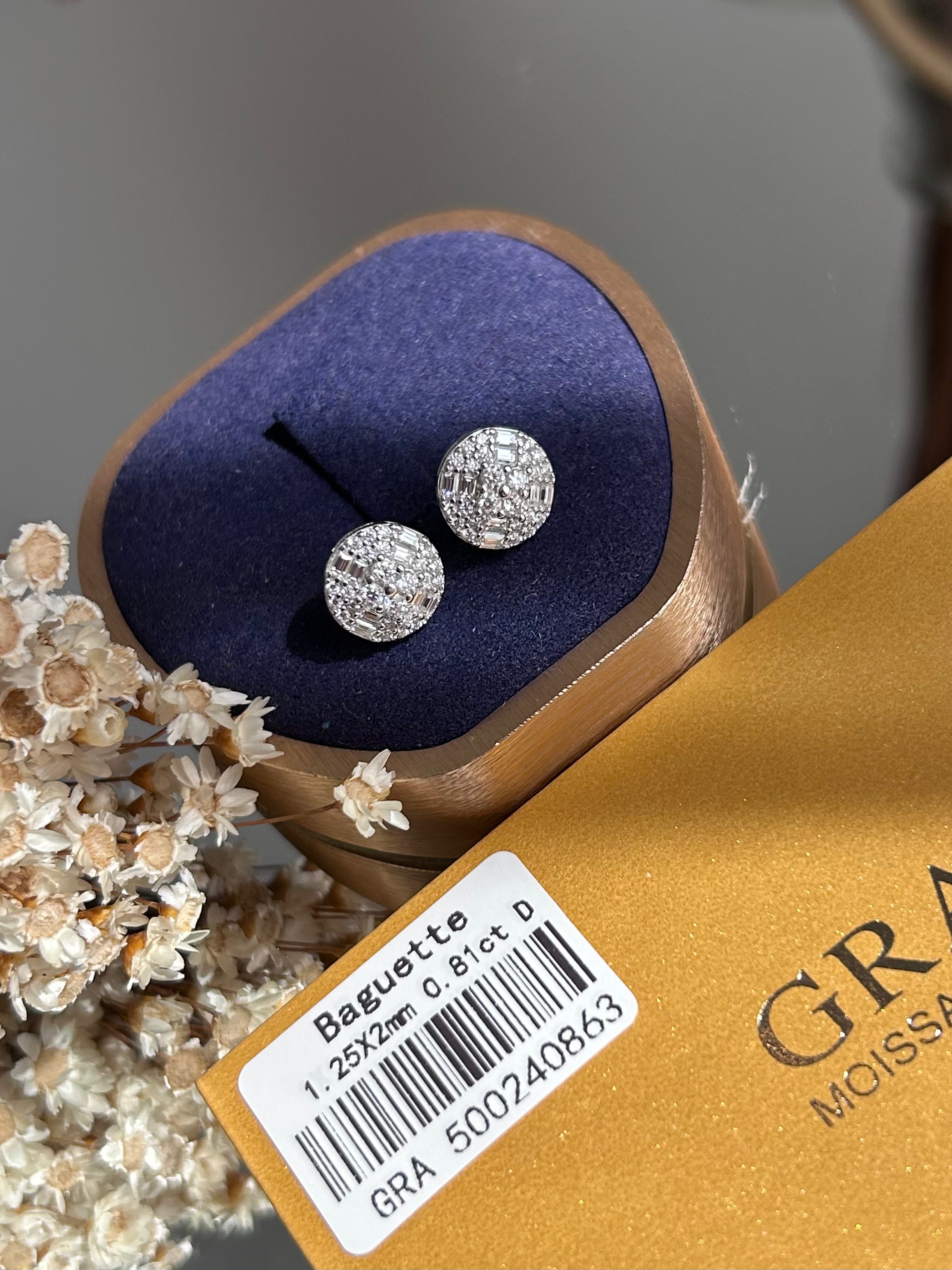 Brinco Pizza Baguete Moissanite 0,81CT