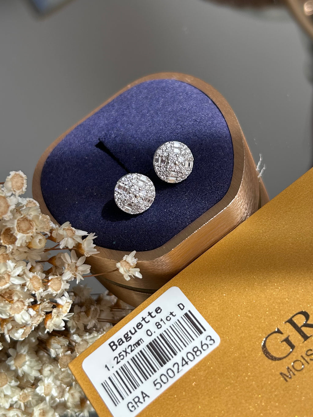 Brinco Pizza Baguete Moissanite 0,81CT