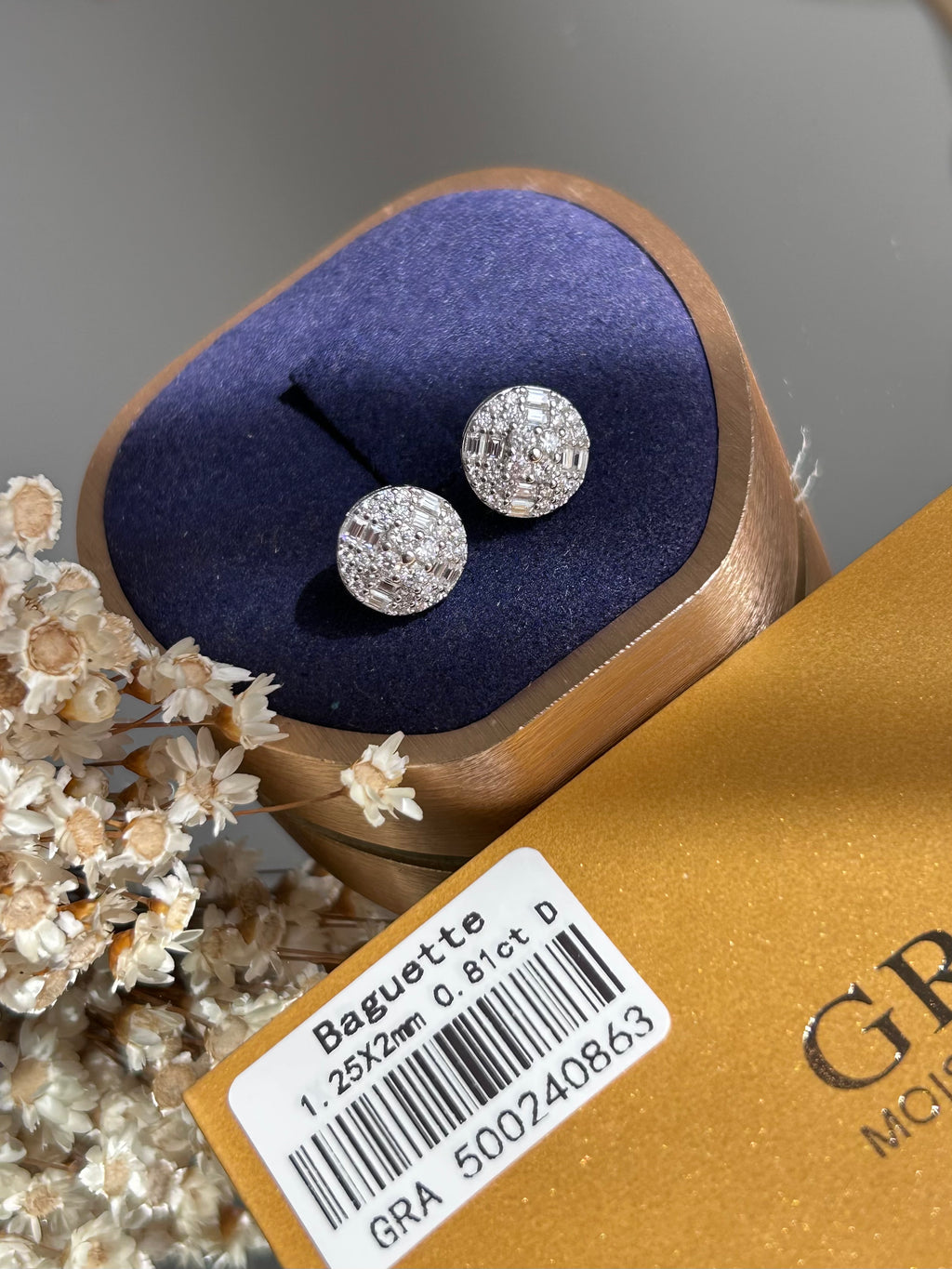 Brinco Pizza Baguete Moissanite 0,81CT