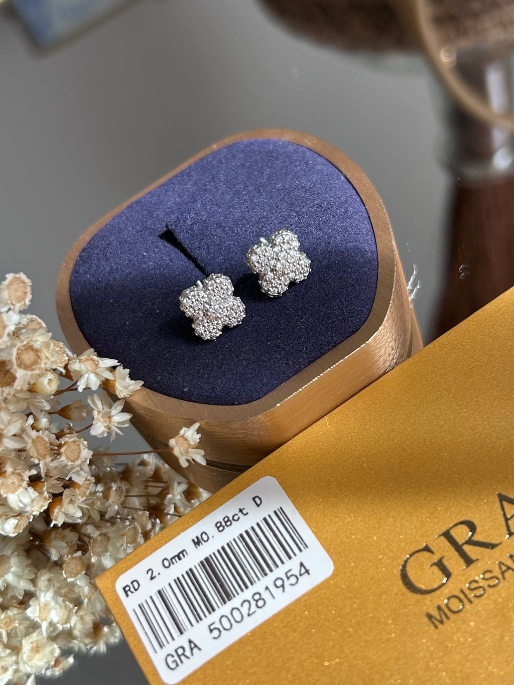 Brinco Trevo Moissanite 0,88CT