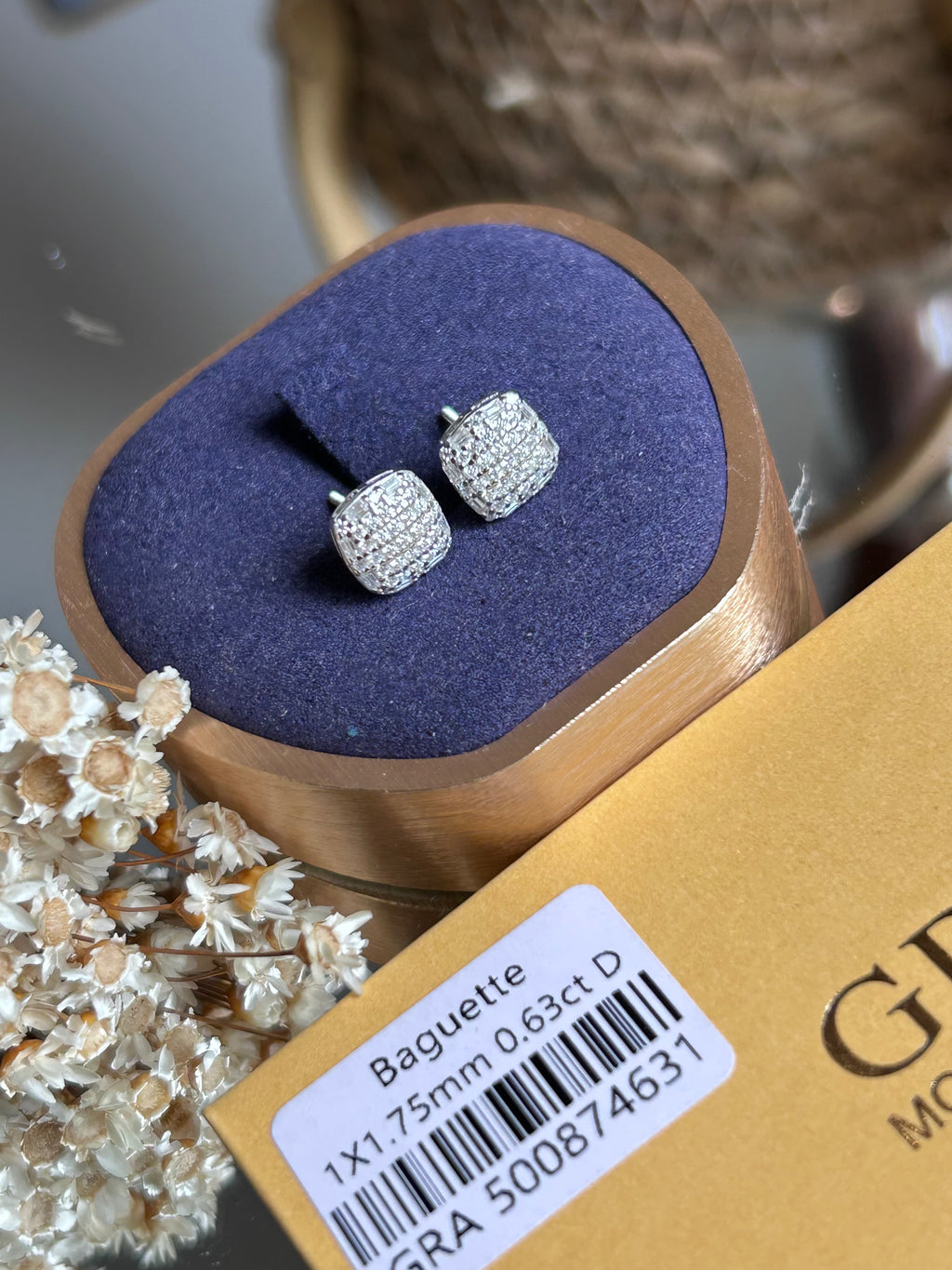 Brinco Square Baguete Moissanite 0,63CT