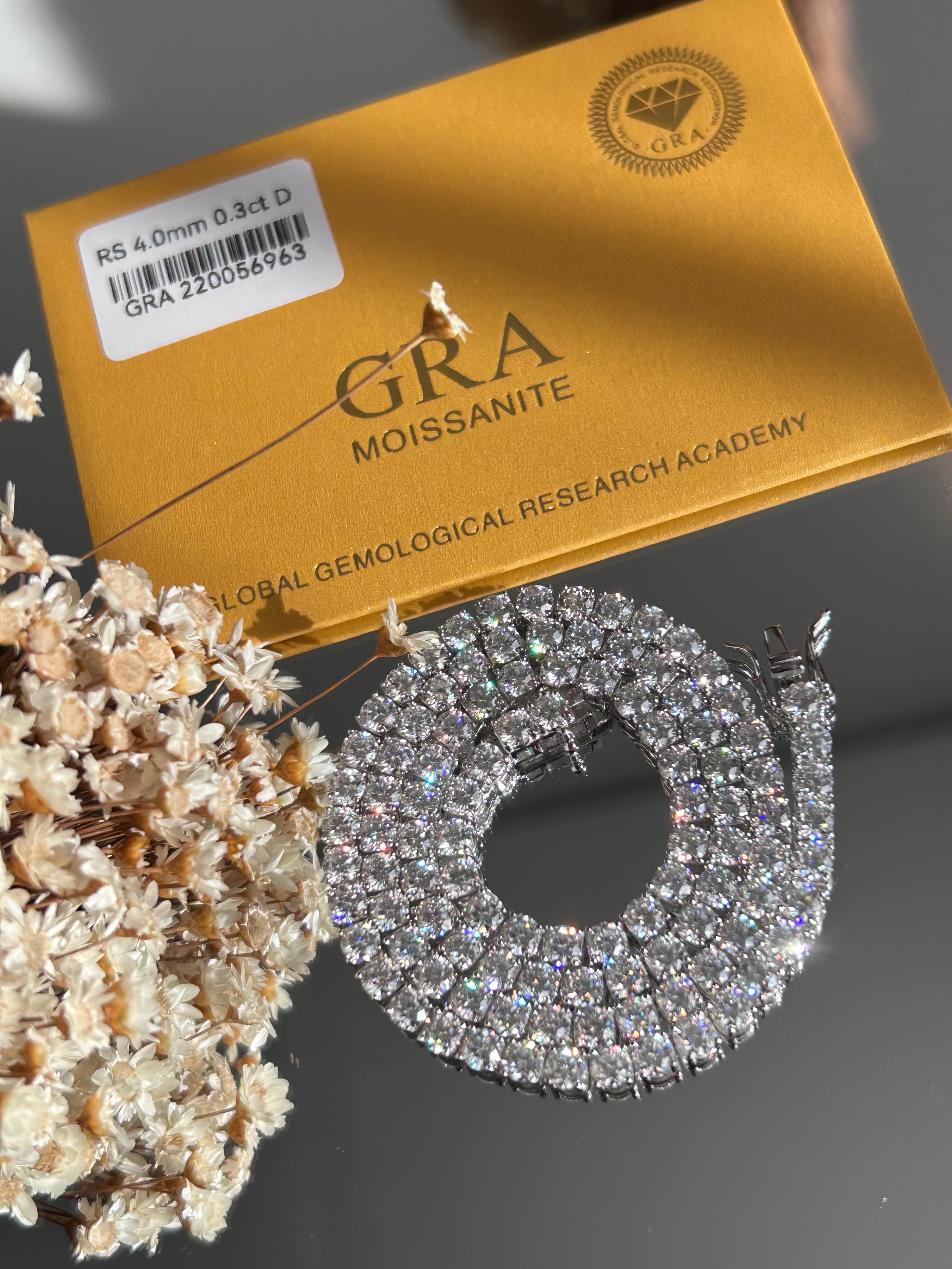 Colar Riviera Moissanite 4.0 mm 0,3CT 43cm (30 pontos)