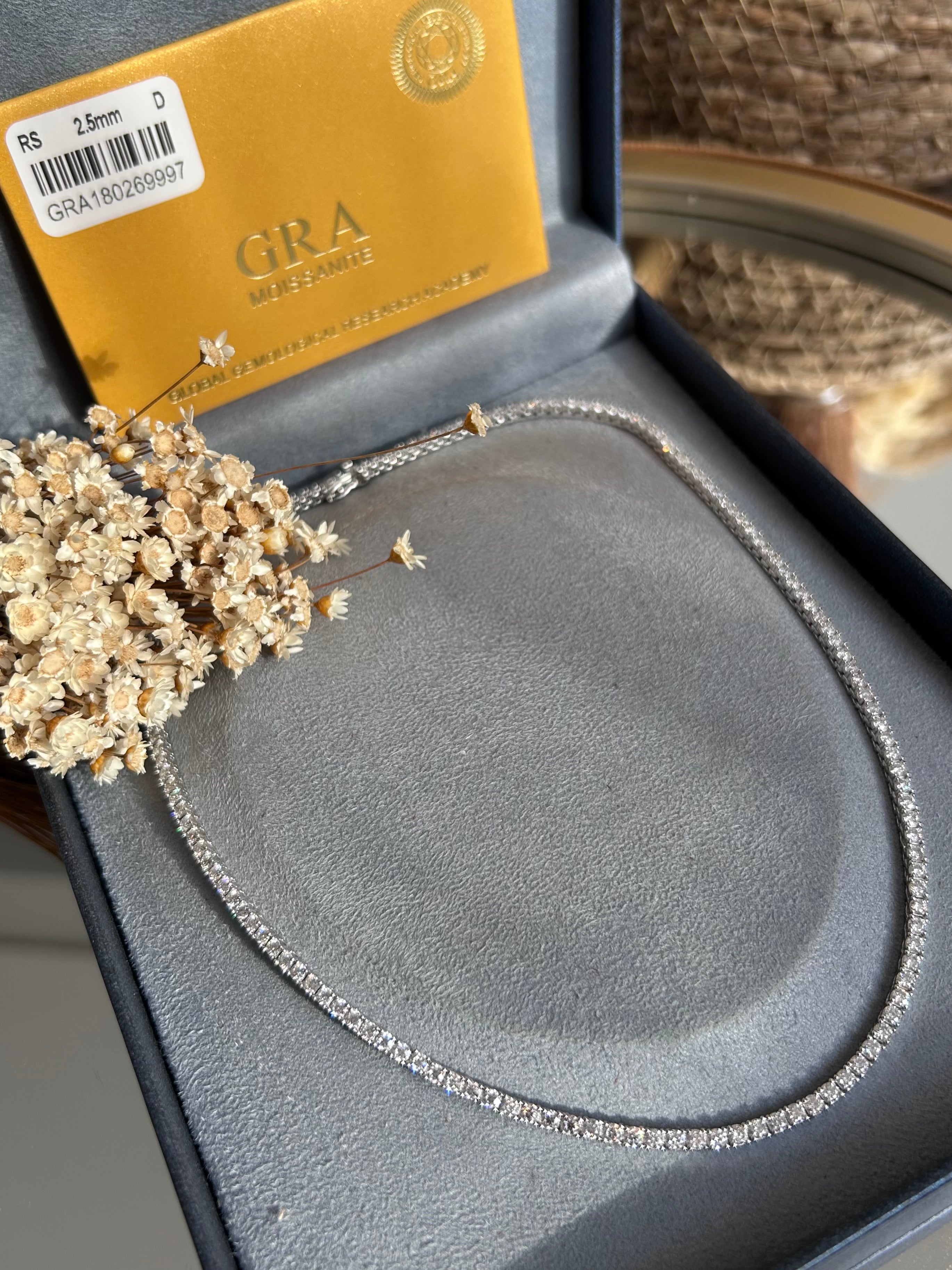 Colar Riviera Moissanite 2.5mm 0,08CT 43cm