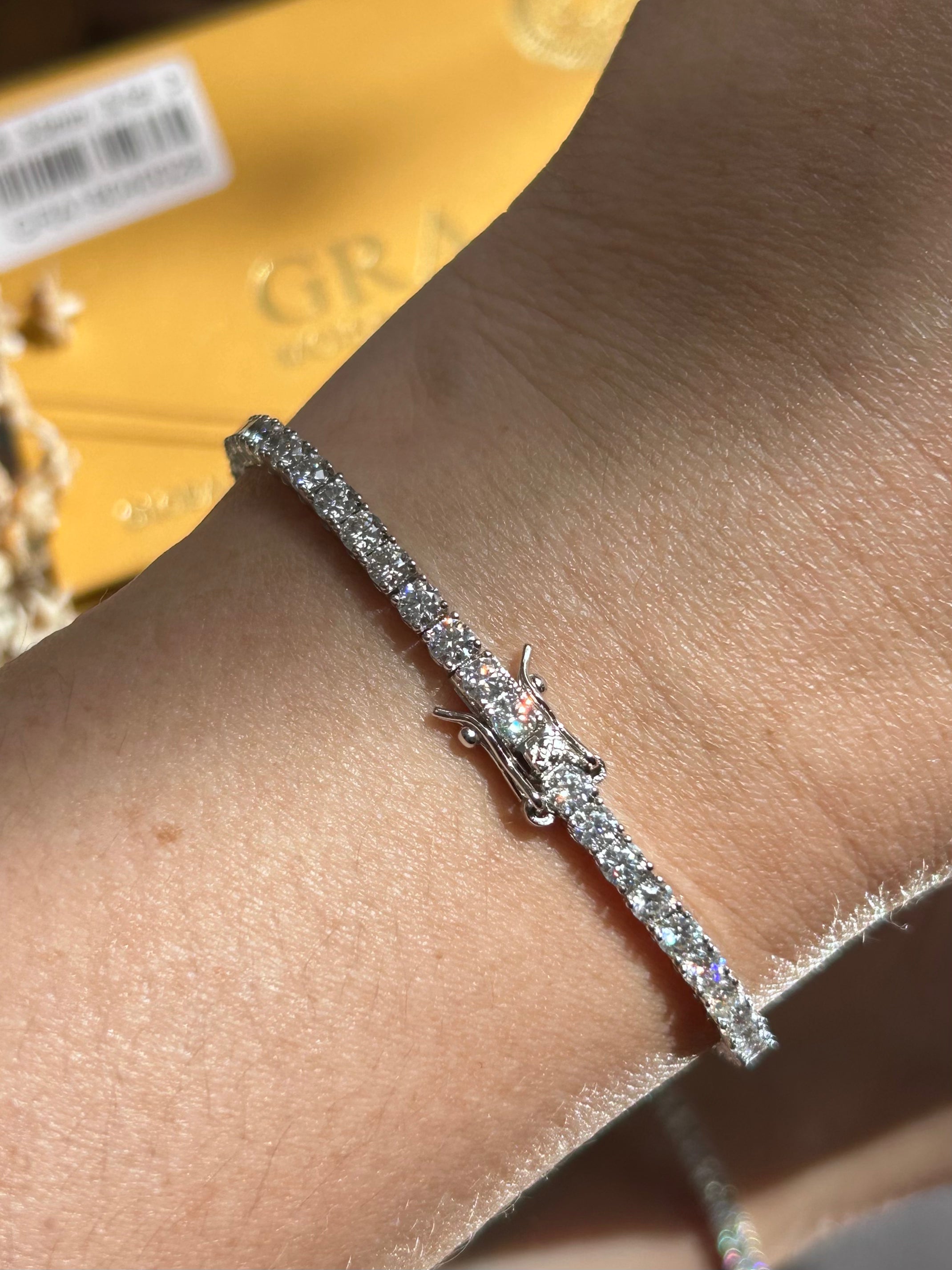 Pulseira Riviera Moissanite 3.0 mm 0,1CT 17,5cm (10 pontos)