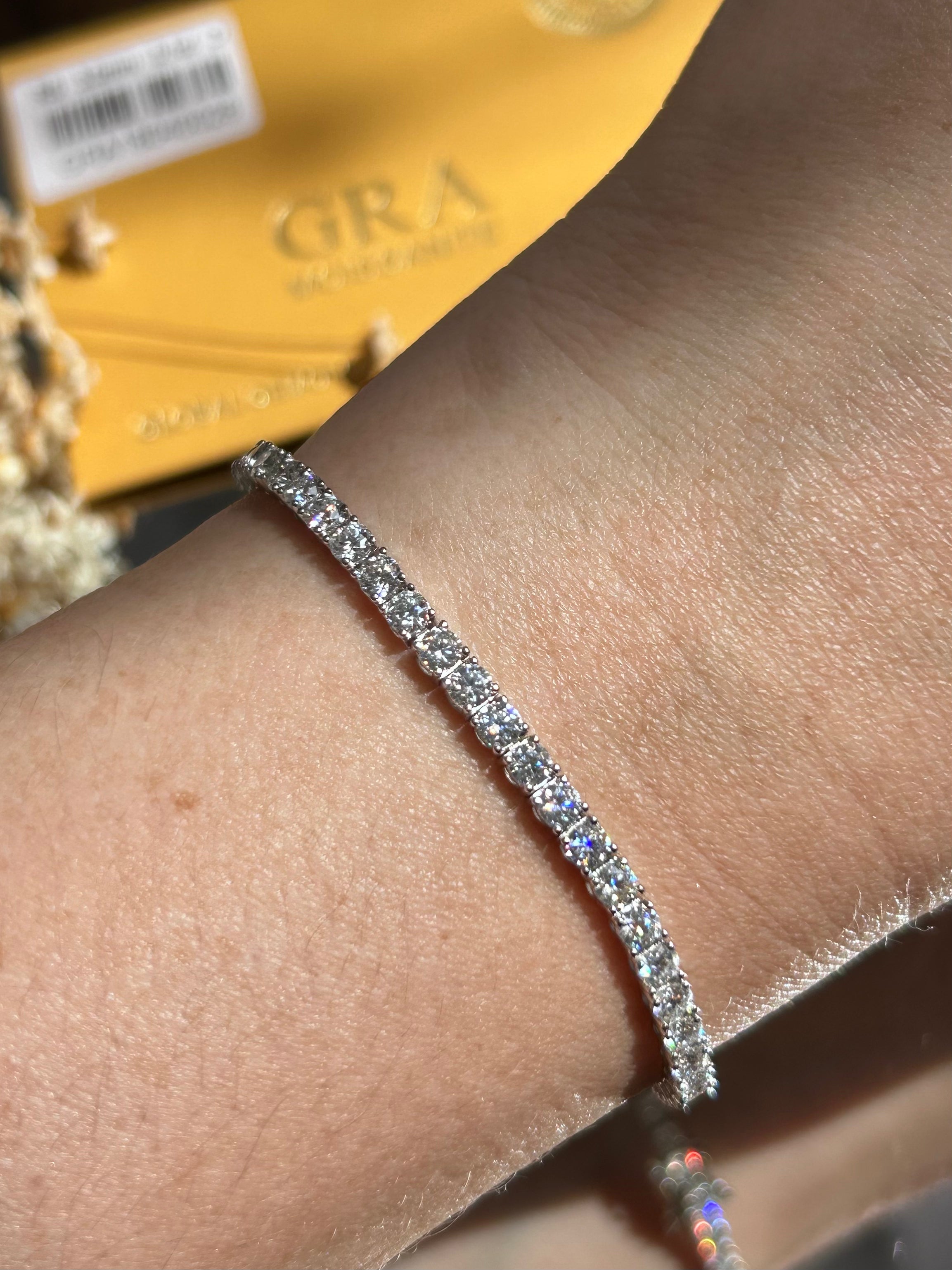 Pulseira Riviera Moissanite 3.0 mm 0,1CT 17,5cm (10 pontos)