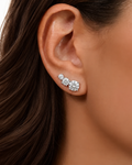 Brinco EarCuff Tres Pedras Moissanite