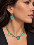 Conjunto Brinco e Colar Square Turmalina