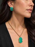 Conjunto brinco e Colar Letícia Turmalina Verde
