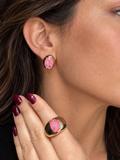 Conjunto Brinco e Anel Ondina Rosa