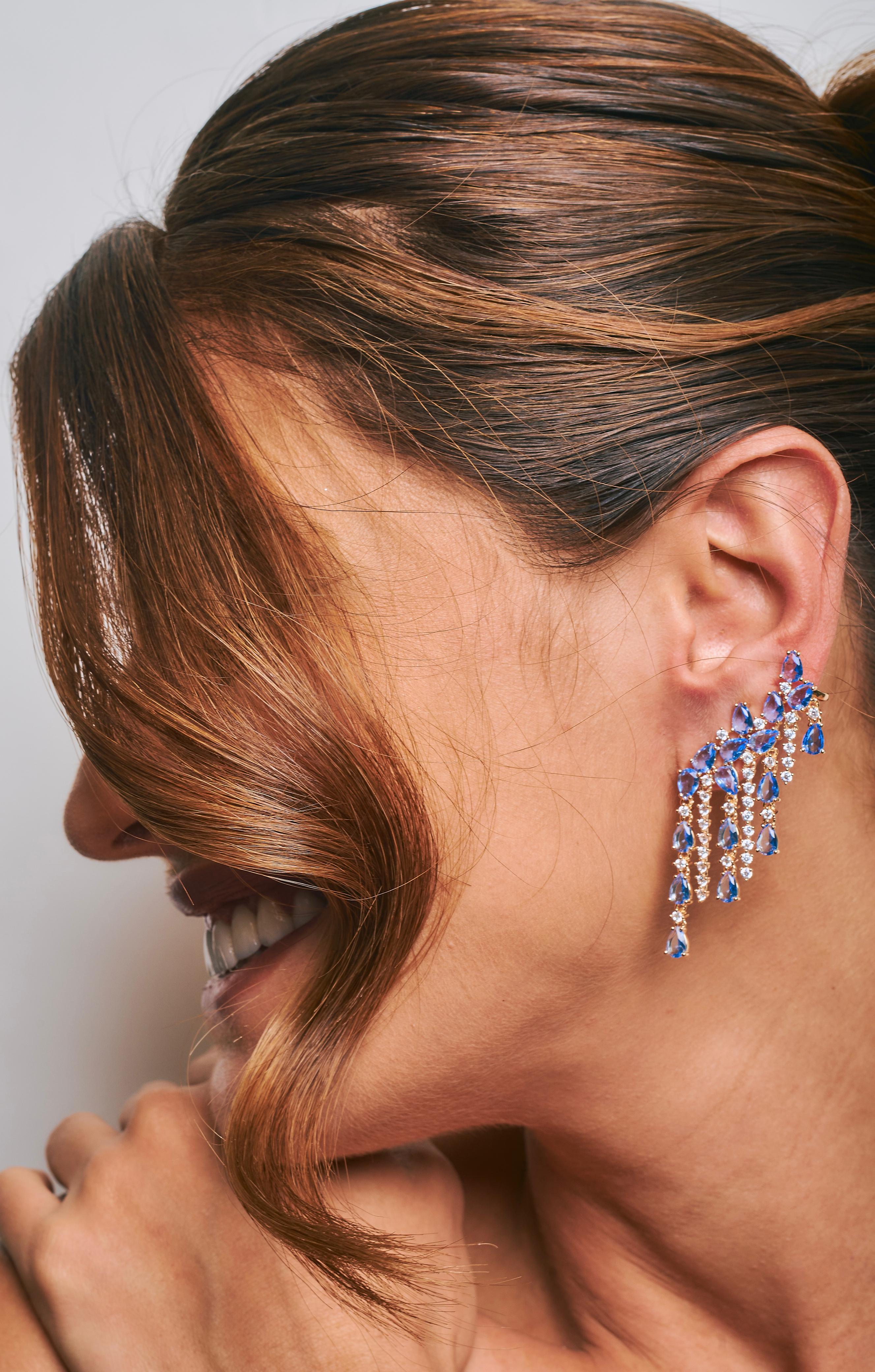 Brinco EarCuff Franjas Tanzanita