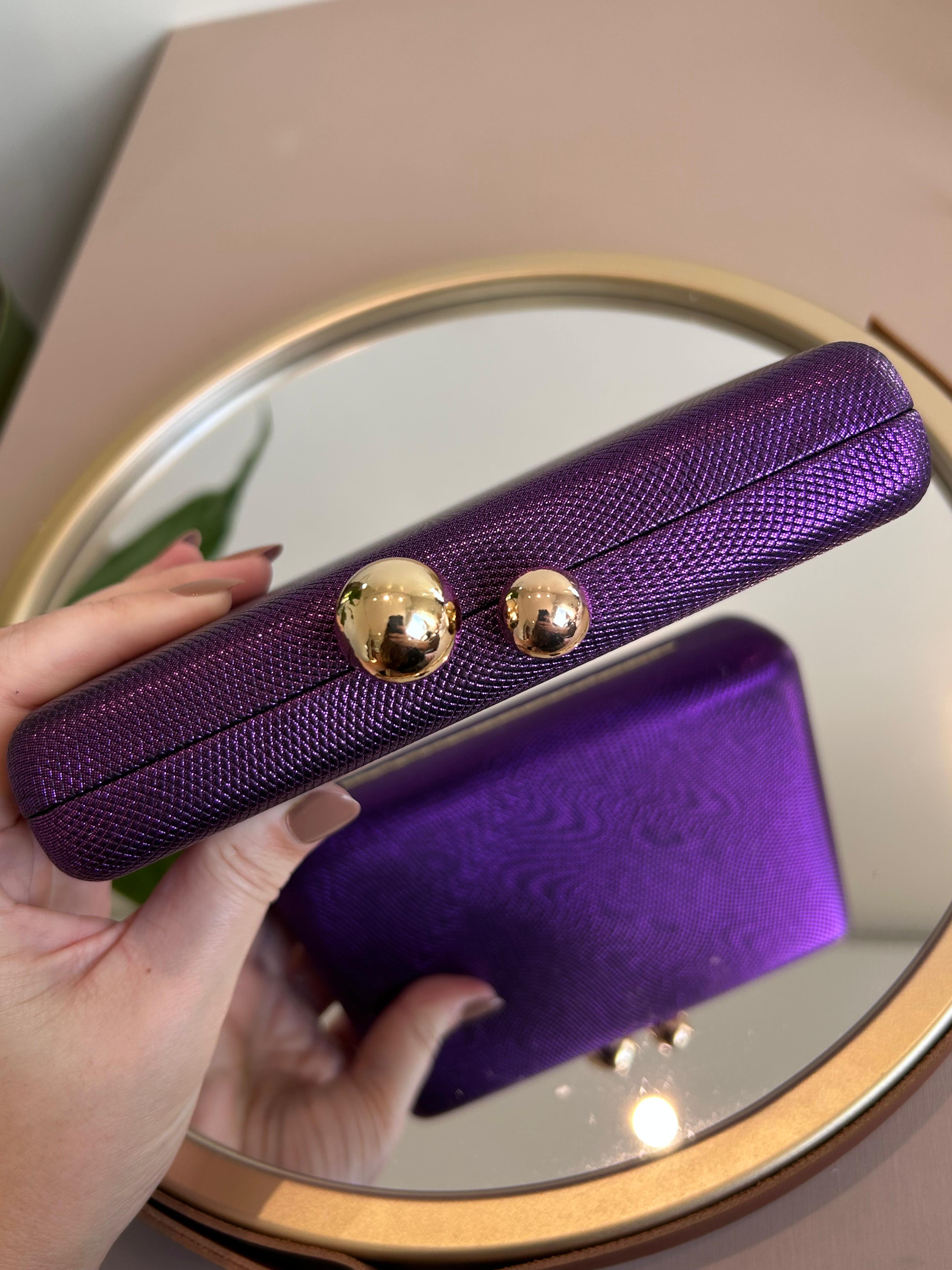Bolsa Clutch Violeta Fecho Esfera