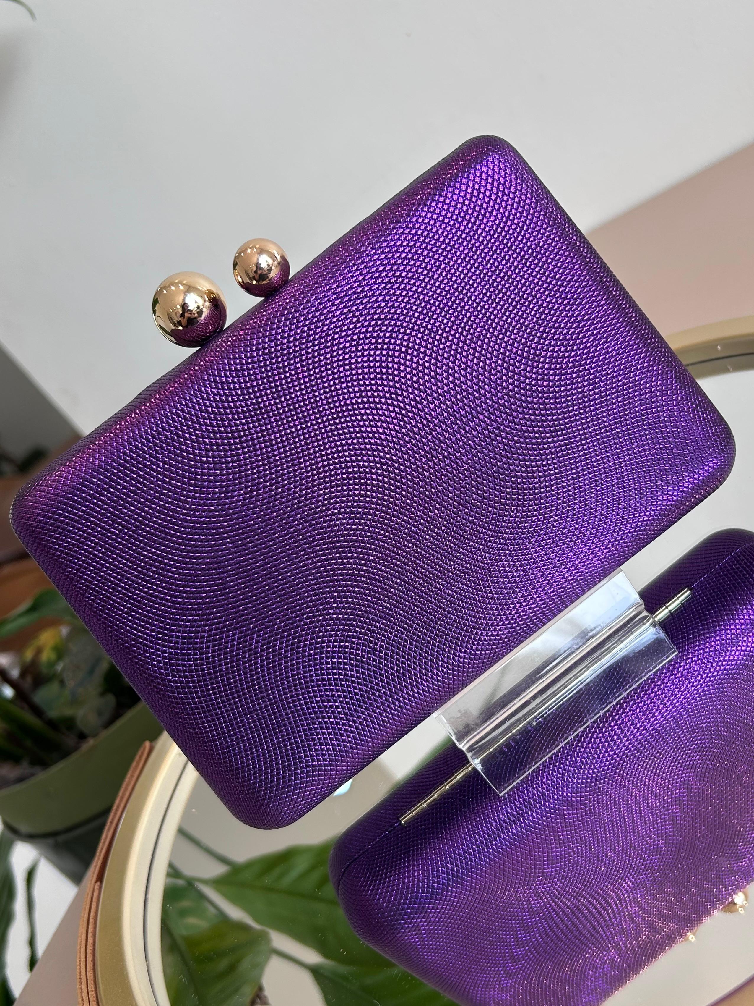 Bolsa Clutch Violeta Fecho Esfera