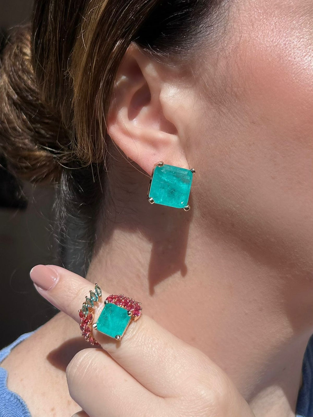 Conjunto Brinco e Anel Karen Turmalina