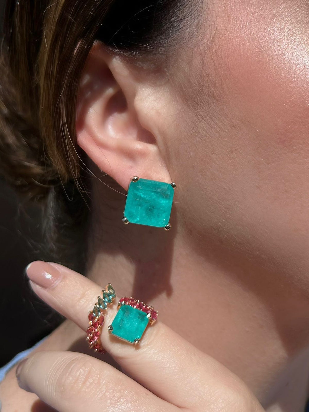 Conjunto Brinco e Anel Karen Turmalina