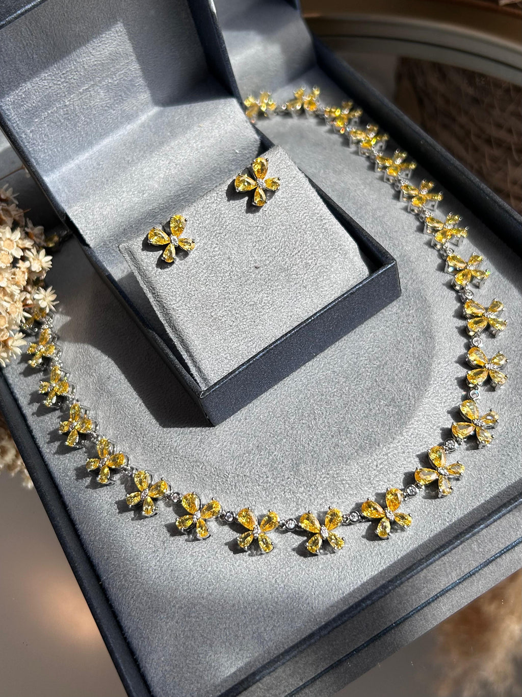 Conjunto Brinco e Colar Butterfly Fancy Yellow