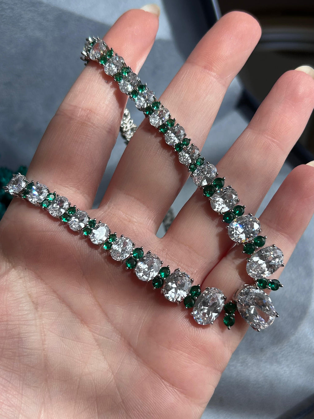Conjunto Brinco e Colar Nathalia Verde Esmeralda