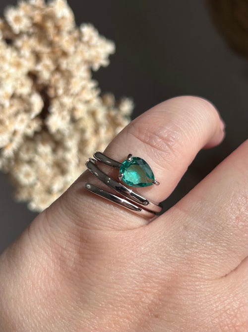 Anel 3 Voltas Gota Turmalina