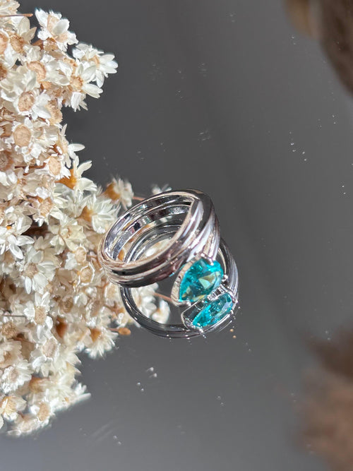 Anel 3 Voltas Gota Turmalina