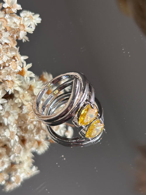 Anel 3 Voltas Gota Fancy Yellow/Amarelo