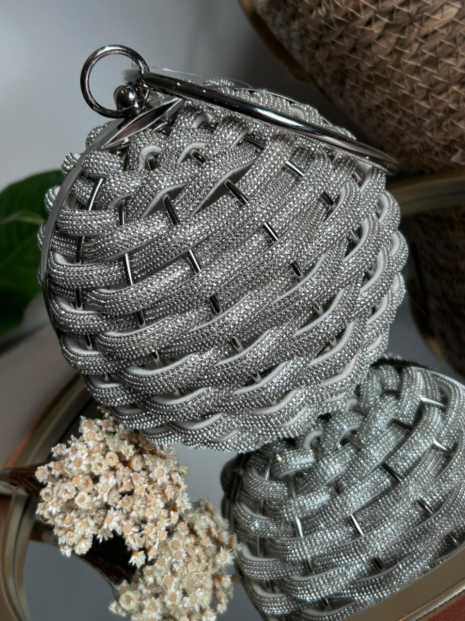 Bolsa Clutch Esfera Cristais