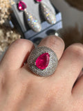 Anel Abaulado Pink Cravejado
