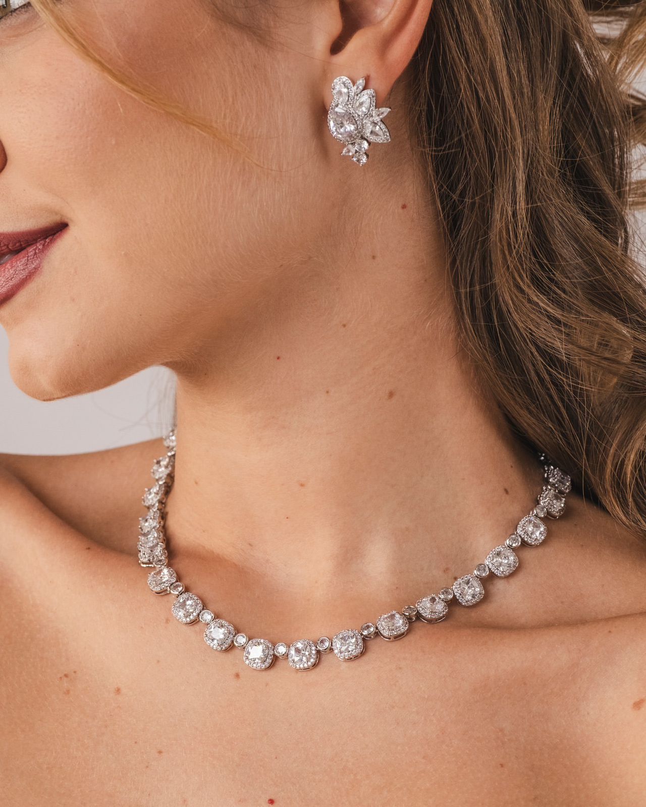 Colar Riviera Pedras Quadradas Zirconia