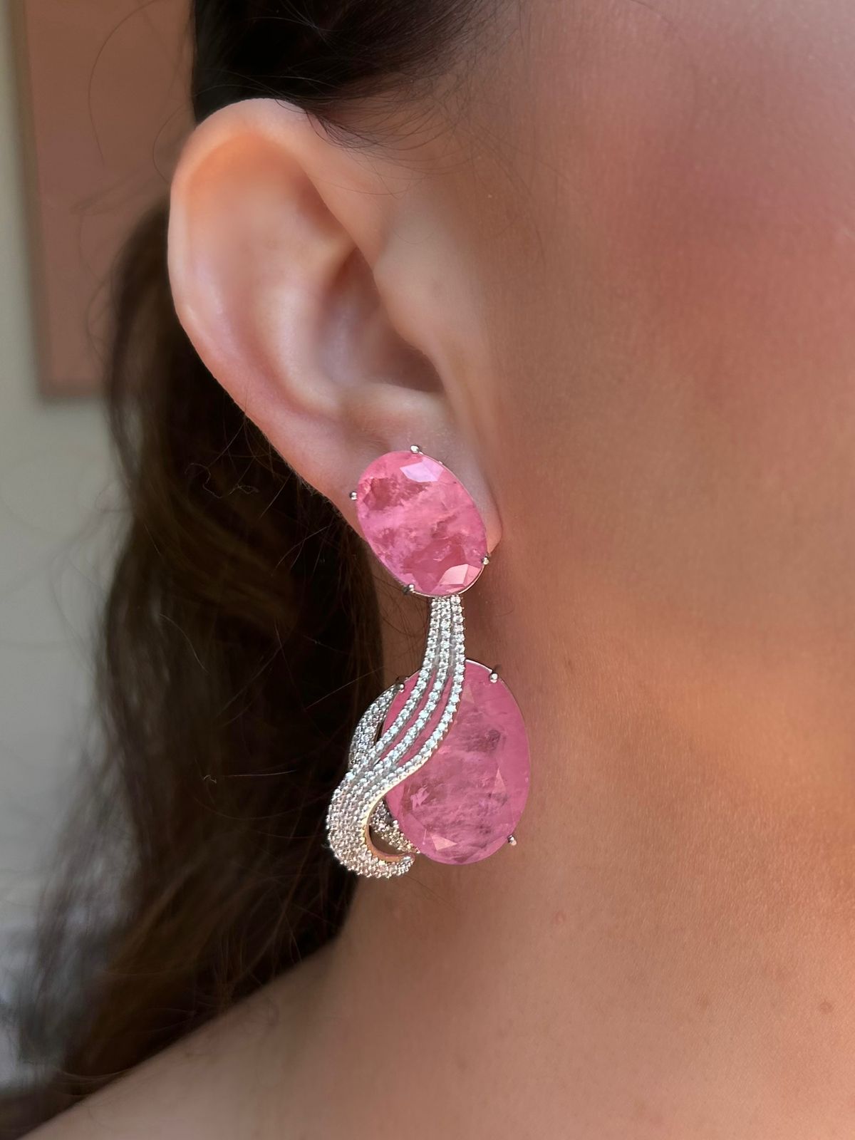 Brinco Helena Rosa Claro