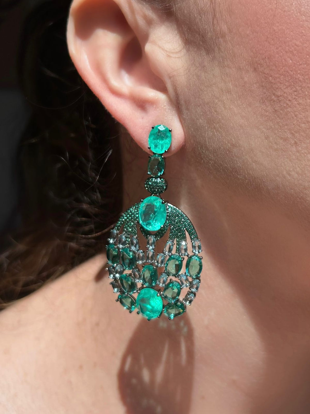 Conjunto Brinco e Anel Kim Turmalina