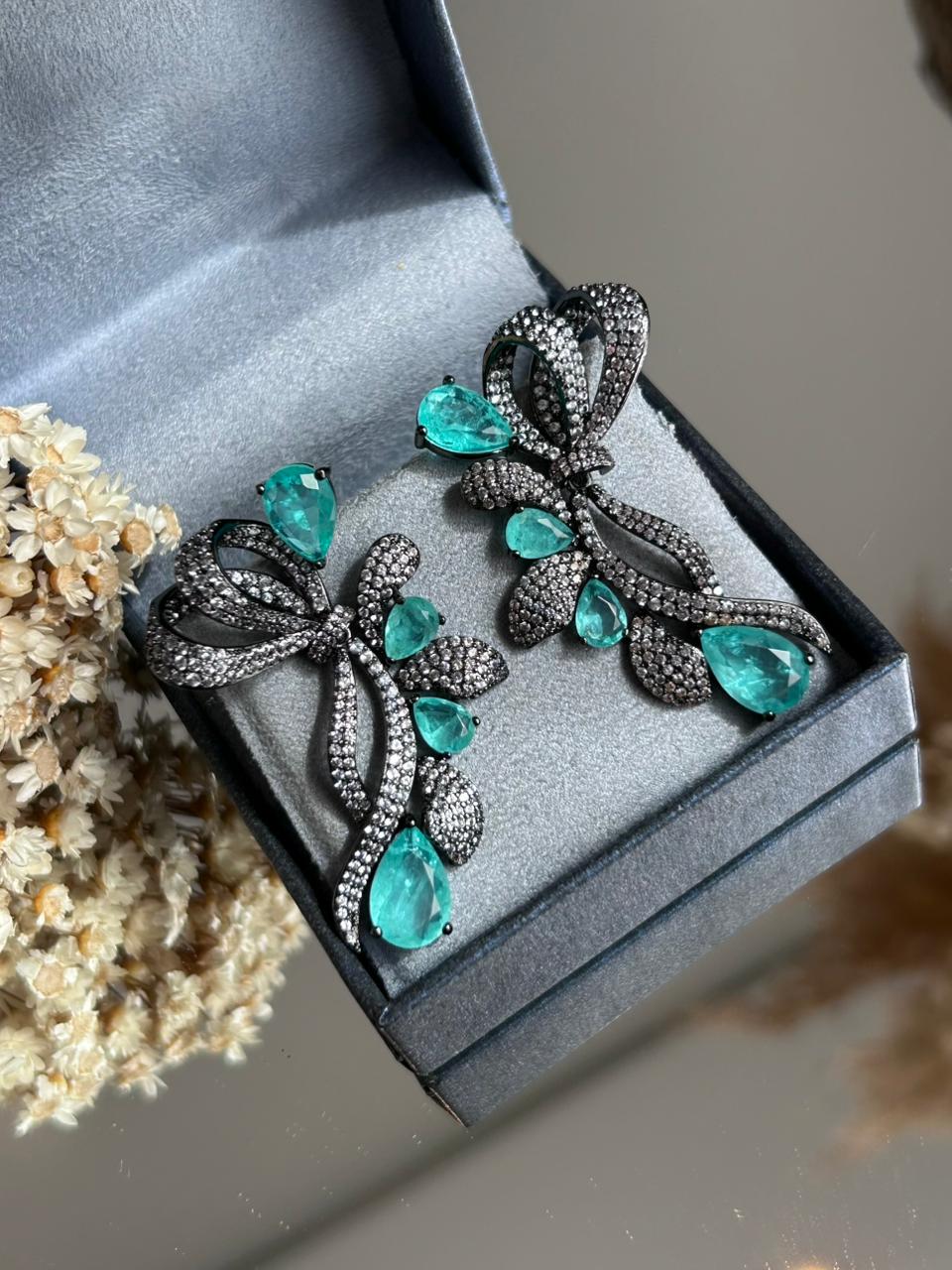 Conjunto Brinco e Anel Laço Turmalina