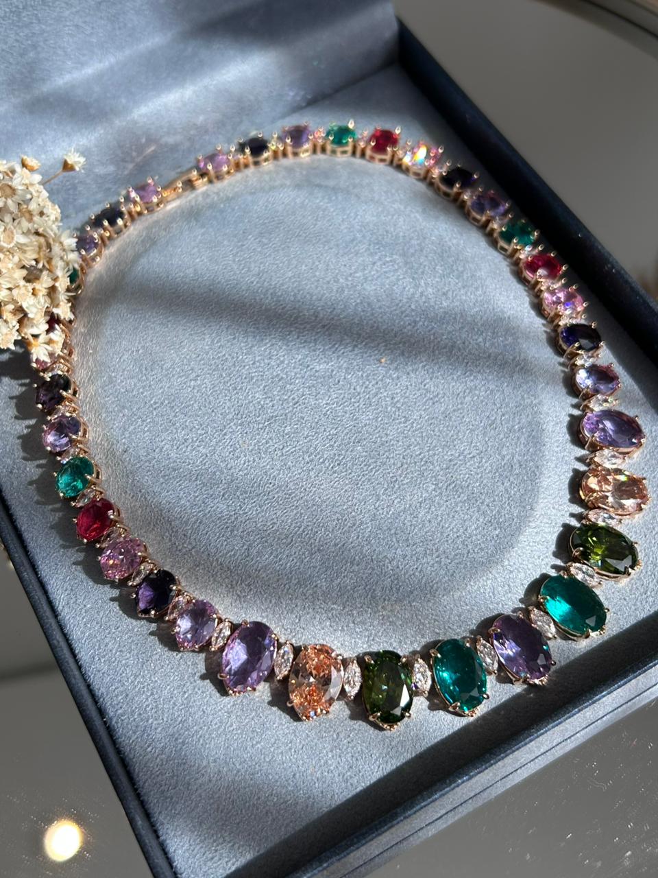 Conjunto Brinco e Colar Riviera Beatriz Colorido