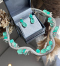 Conjunto Brinco e Colar Curvo Turmalina