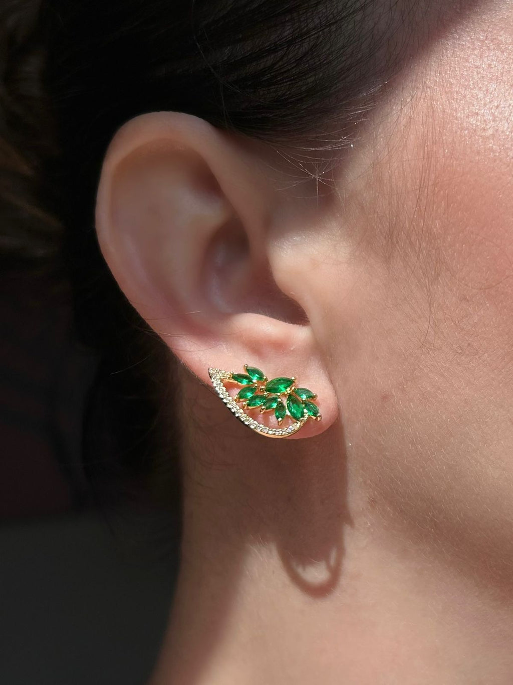 Mini EarCuff Verde Esmeralda