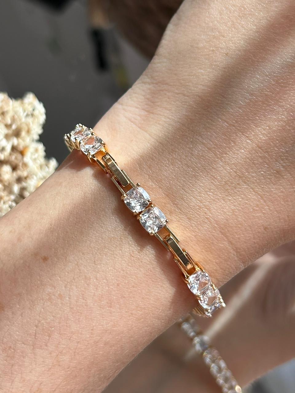 Pulseira Riviera Square Dourada