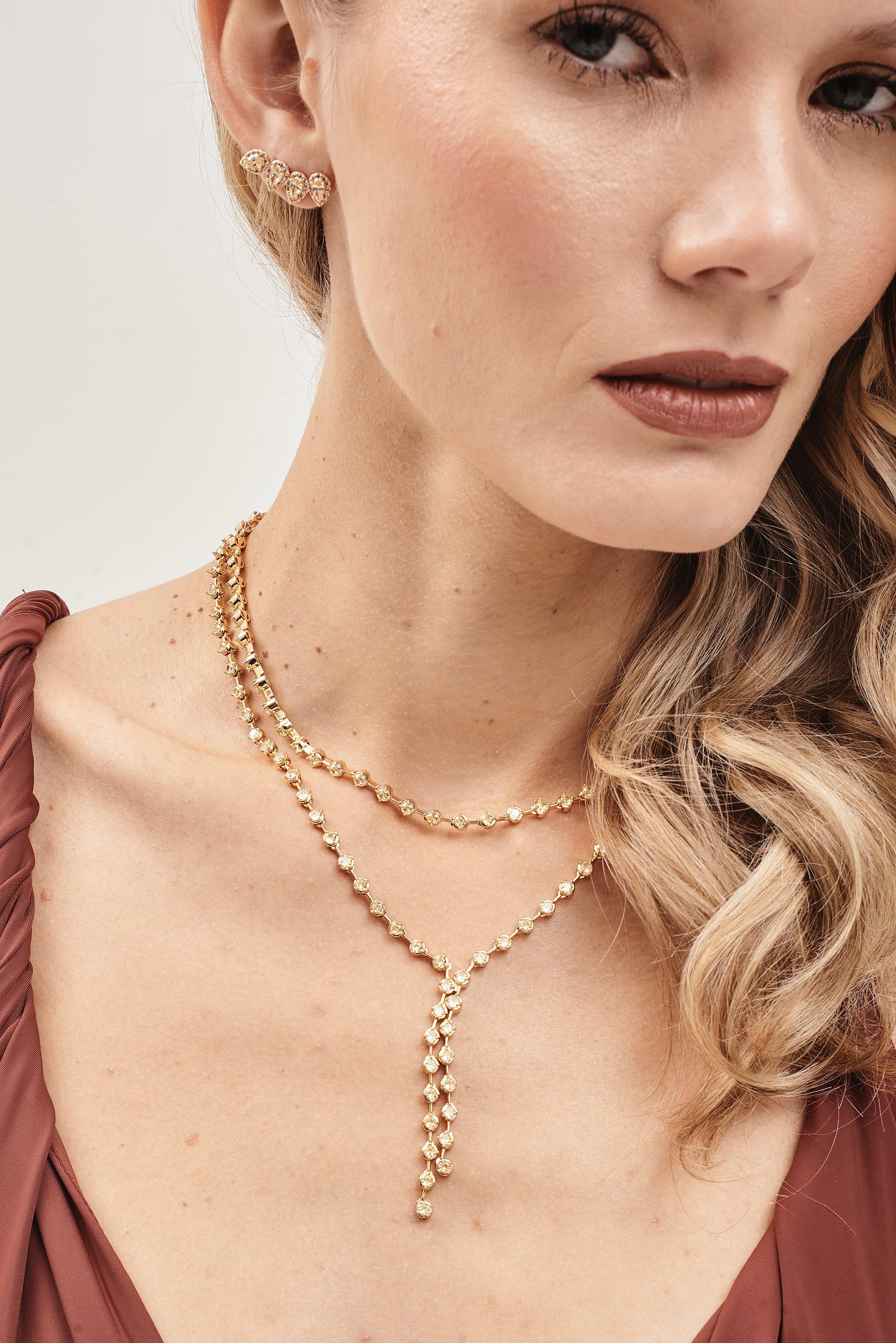 Colar Riviera Fancy Yellow Dourada