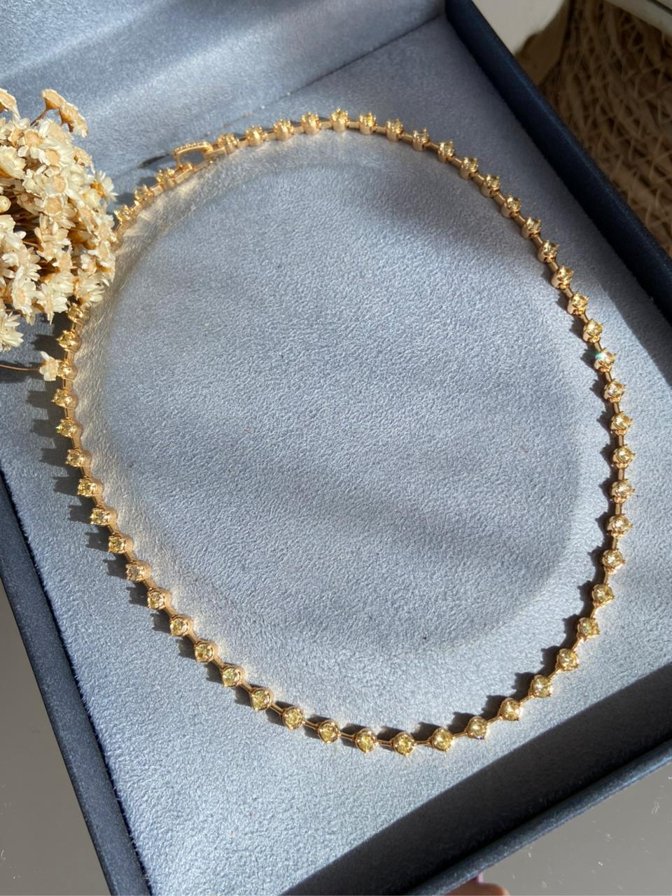 Colar Riviera Fancy Yellow Dourada