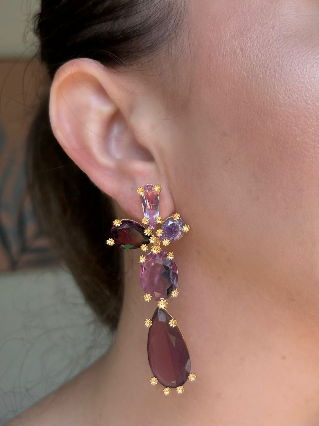 Brinco Lelê Roxo/Ametista