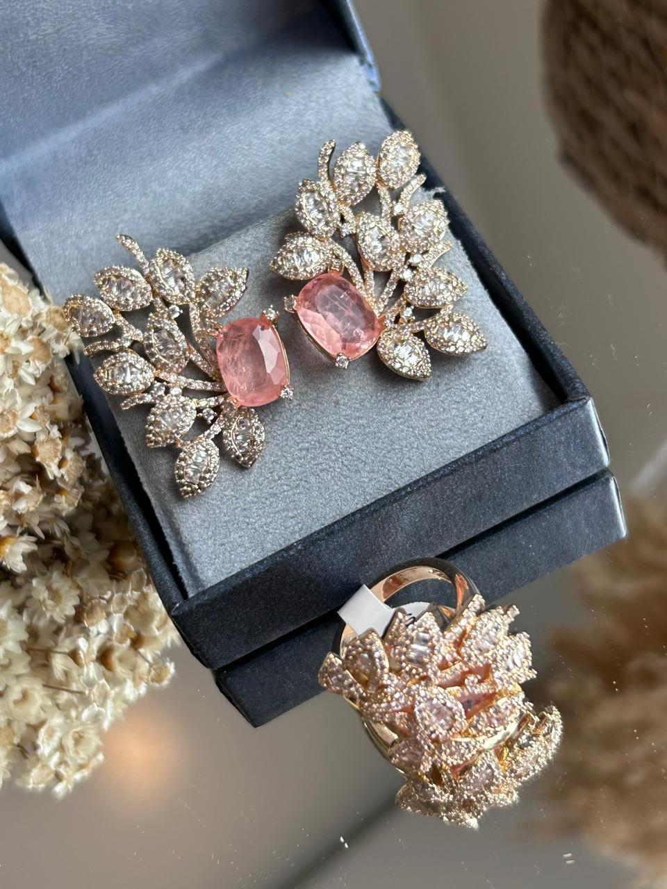 Conjunto Brinco e Anel Diane Morganita