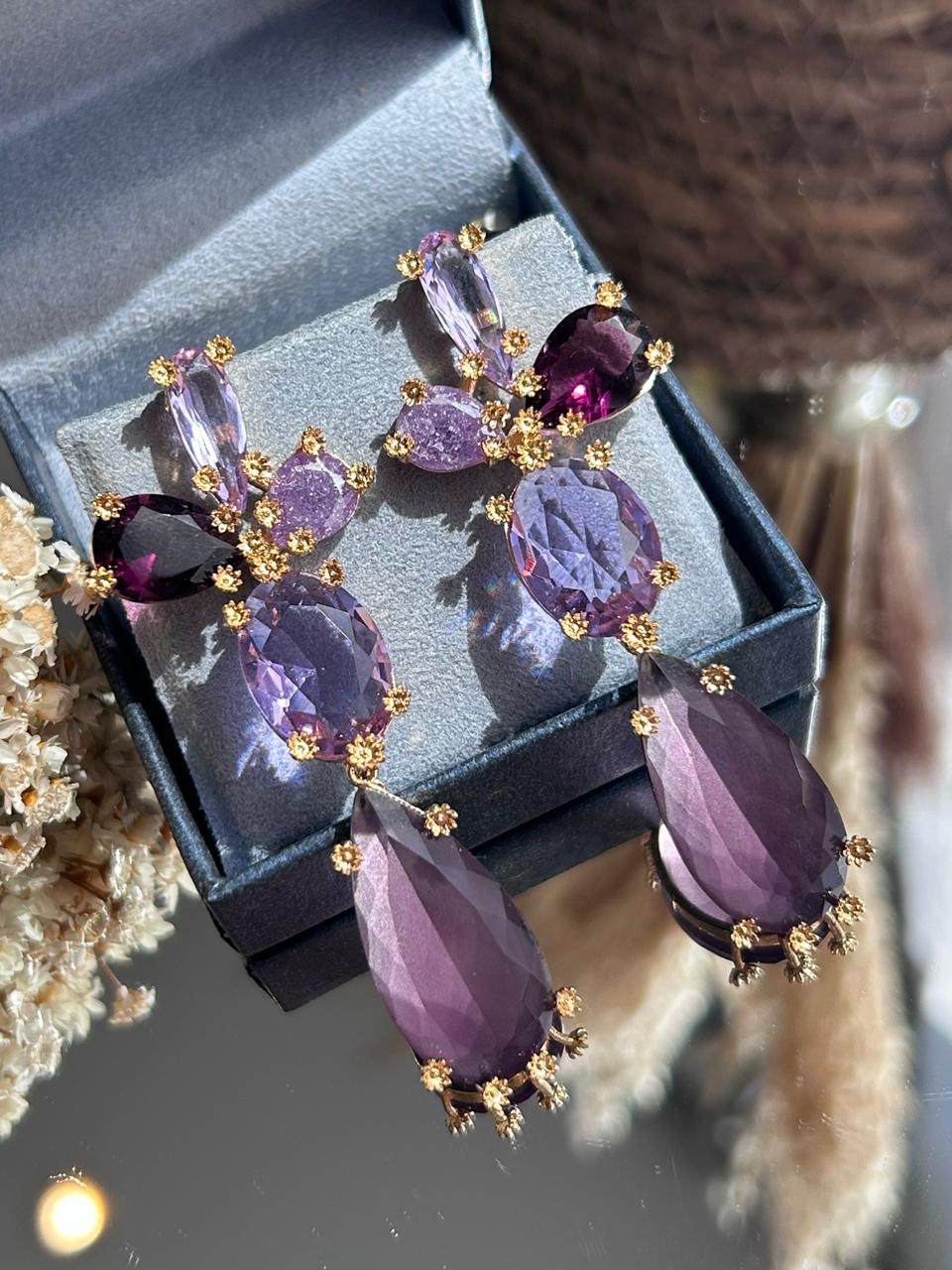 Brinco Lelê Roxo/Ametista