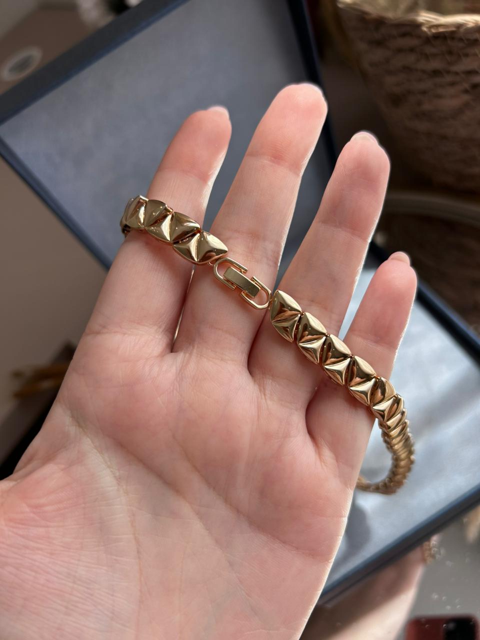 Conjunto Brinco e Colar Triangulo Turmalina