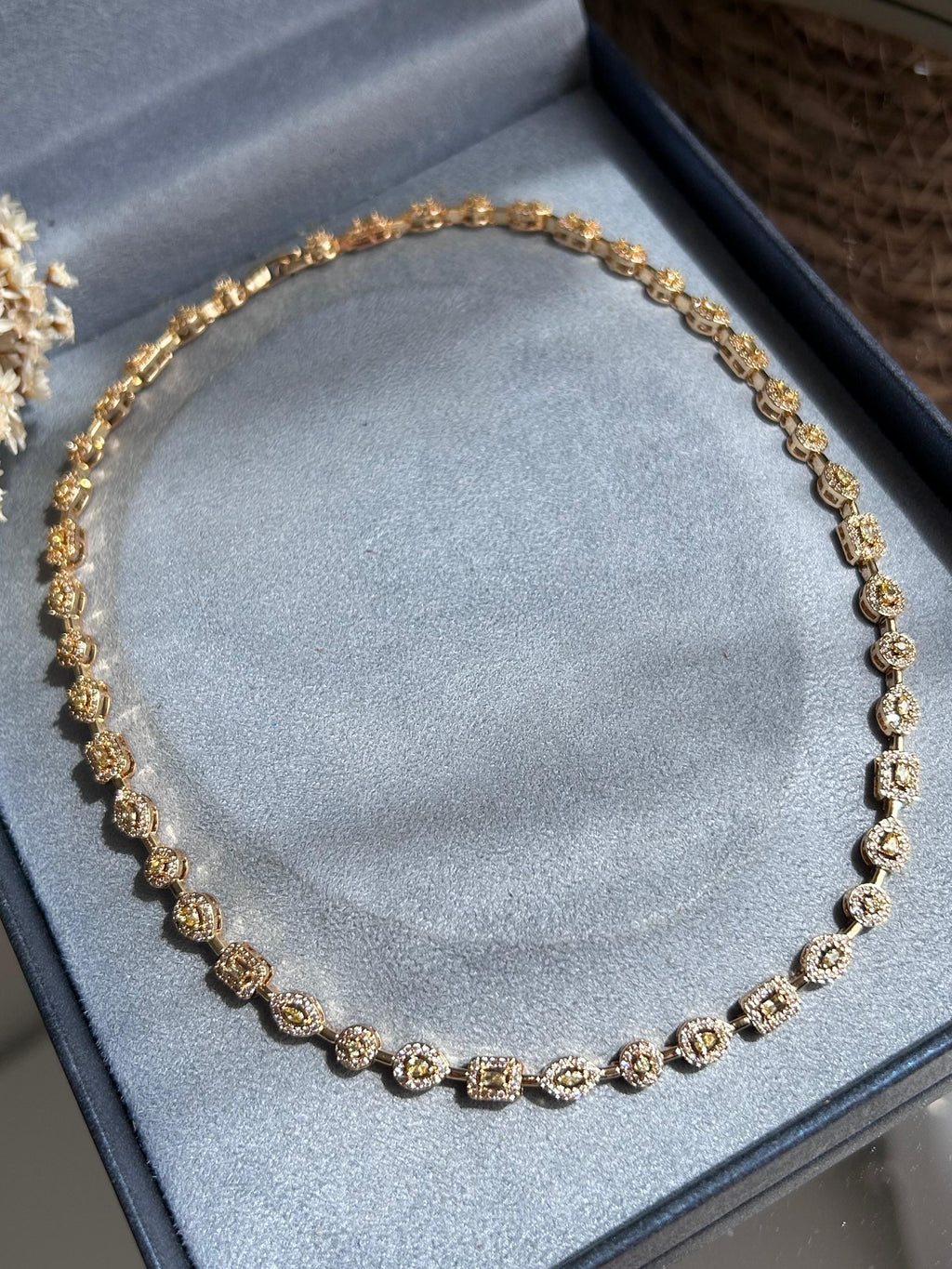 Colar Riviera Shapes Fancy Yellow Dourada