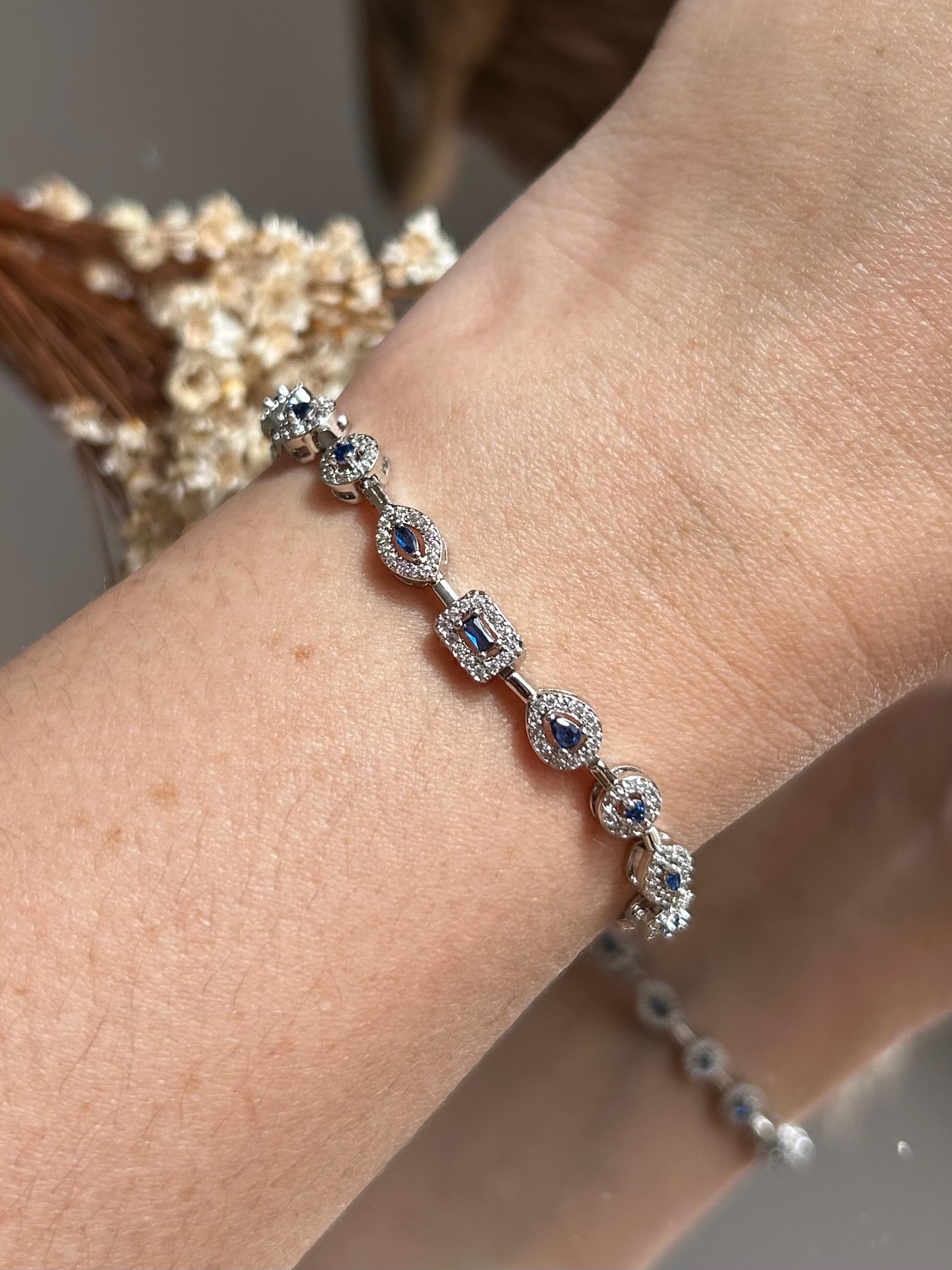 Pulseira Riviera Shapes Azul Safira