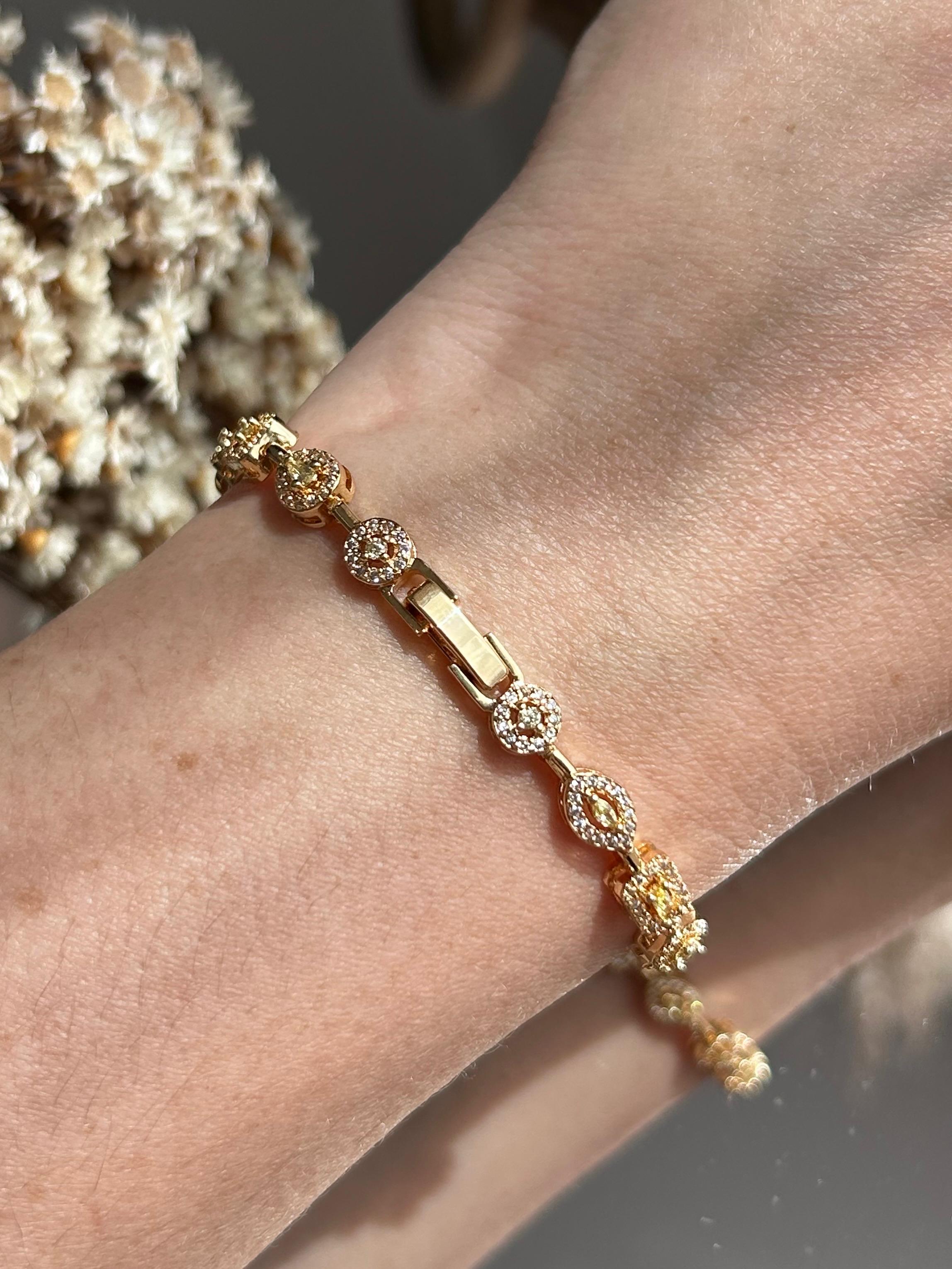 Pulseira Riviera Shapes Fancy Yellow Dourada