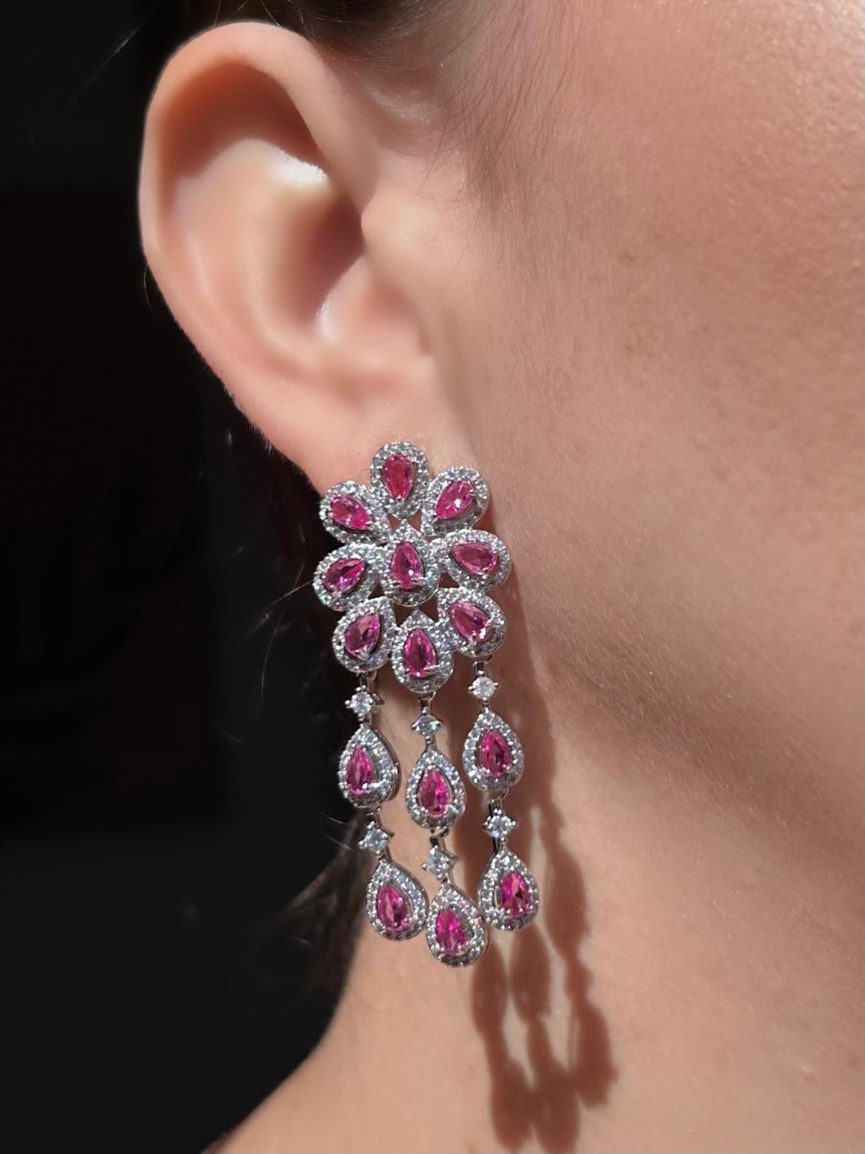 Brinco Elisa Safira Rosa/Pink