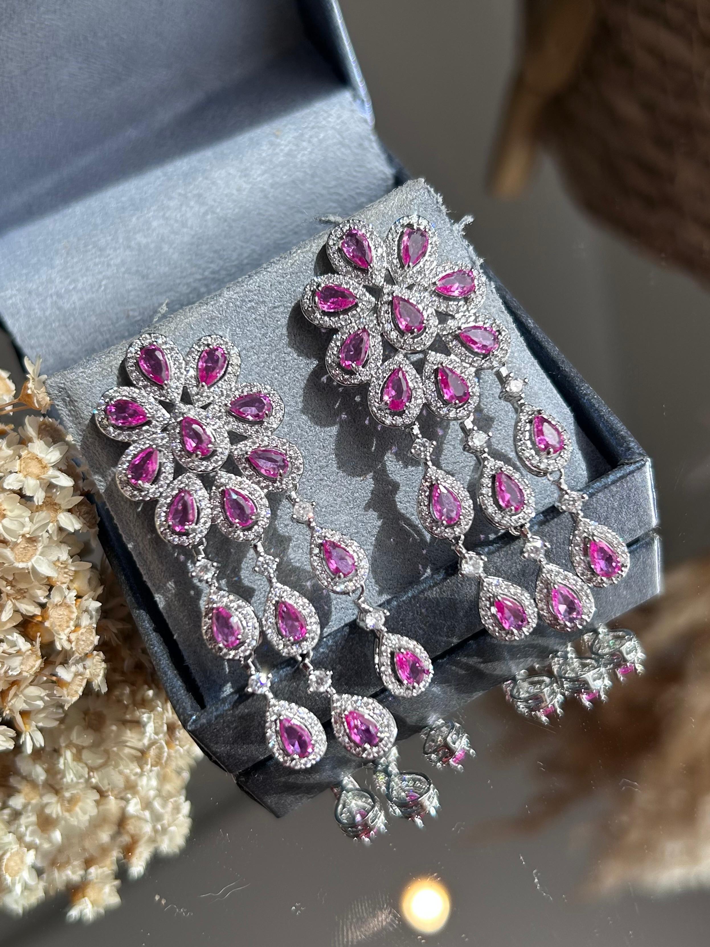 Brinco Elisa Safira Rosa/Pink