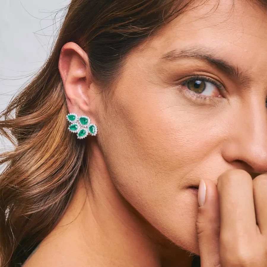 Brinco EarCuff Gotas Turmalina