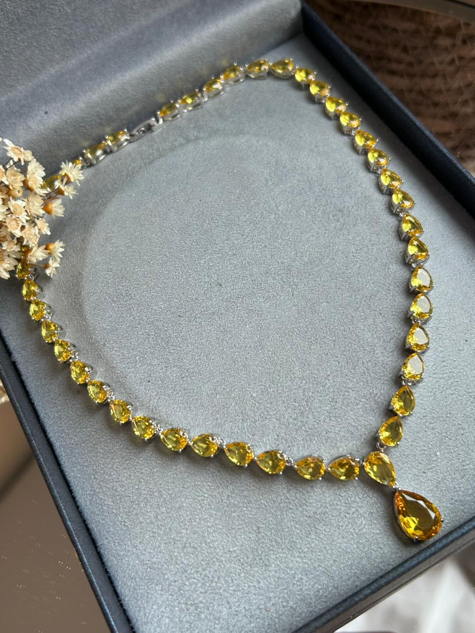 Colar Riviera Gotas Fancy Yellow