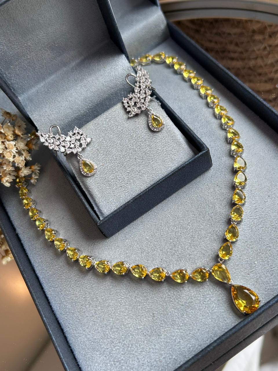 Colar Riviera Gotas Fancy Yellow