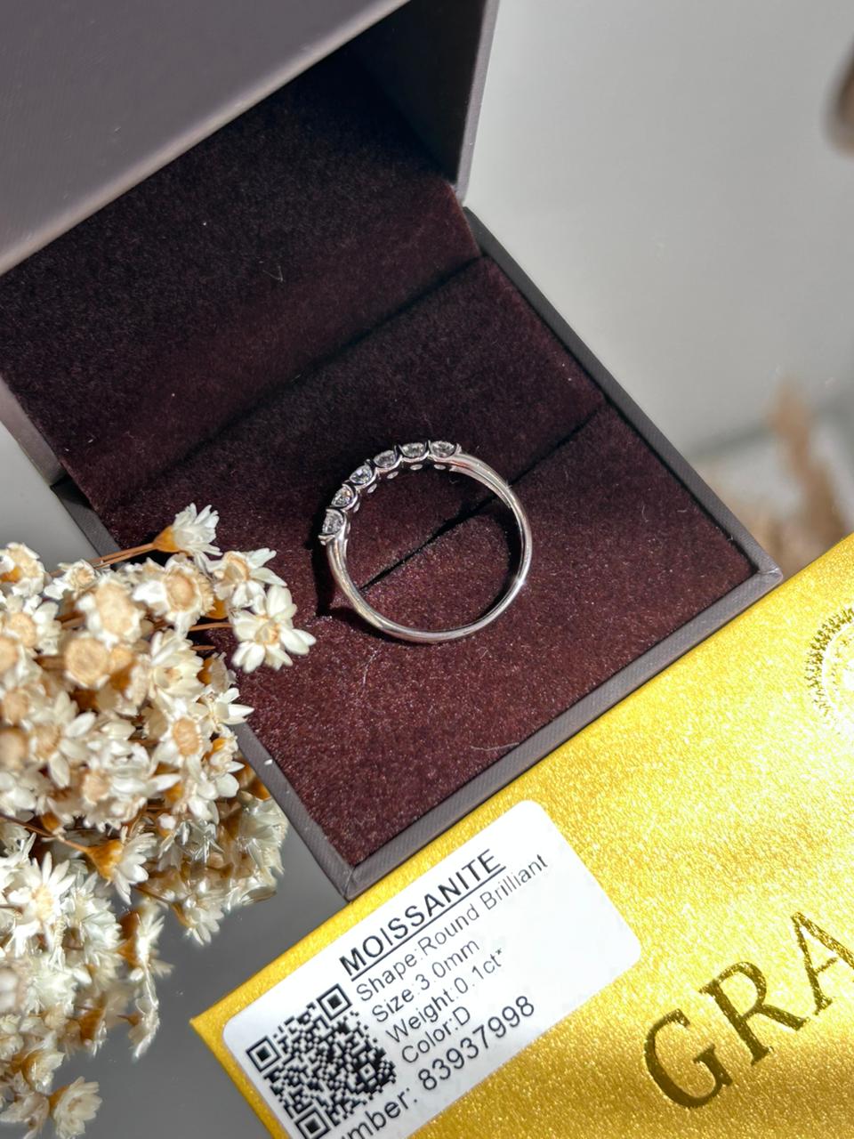 Meia Aliança Moissanite 3mm 0.6ct
